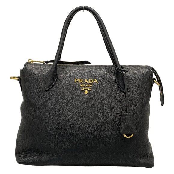 PRADA Vitello Daino Black Leather - Handbag Brandear Brandear 962-080625 - Picture 1 of 14